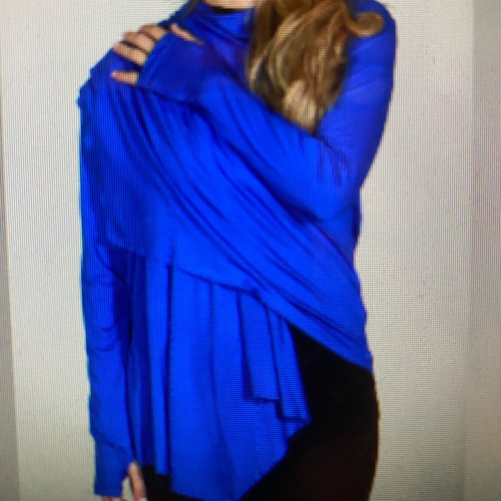 Lola wrap, cobolt blue UPF50+ Cardigan lite weight dress up or down thumb holes